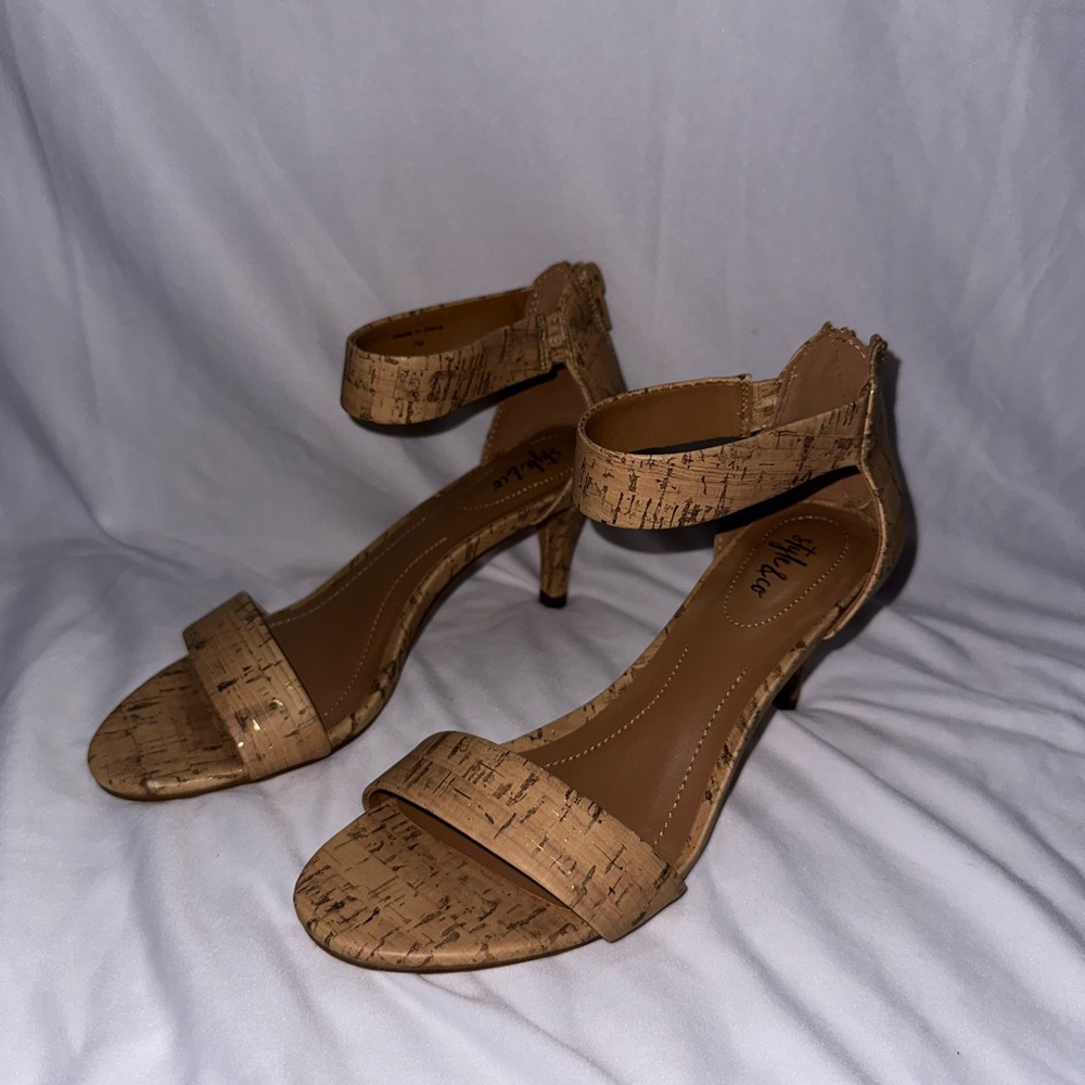 Style & Co. Brown Cork Heeled Sandals